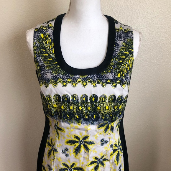 Prabal Gurung Dress jungle palm leafs floral sheath shift zipper flowers striped - Picture 2 of 9